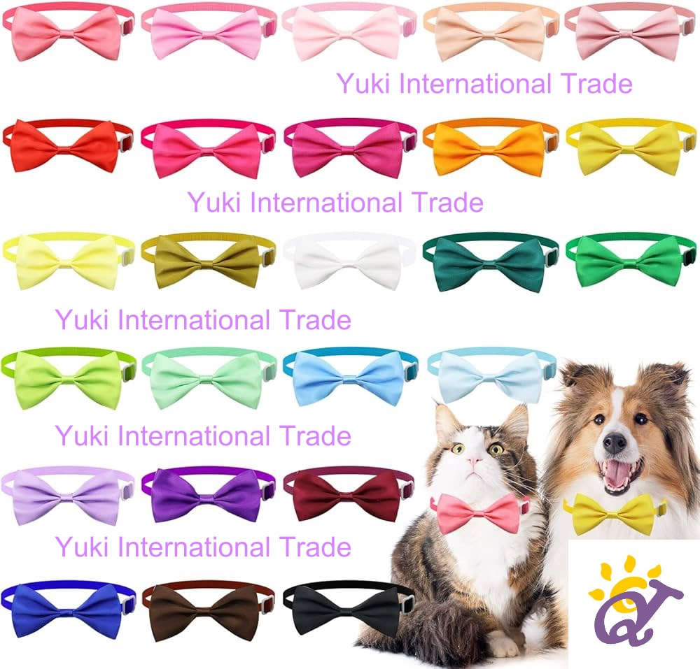 Yuki Hot Sale Pure Colorful Available Pet Accessories Pet Bowtie