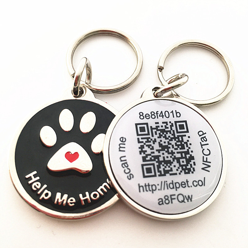Personalized Custom Engraved Qr Code Dog Collar Name ID Tags for Pet