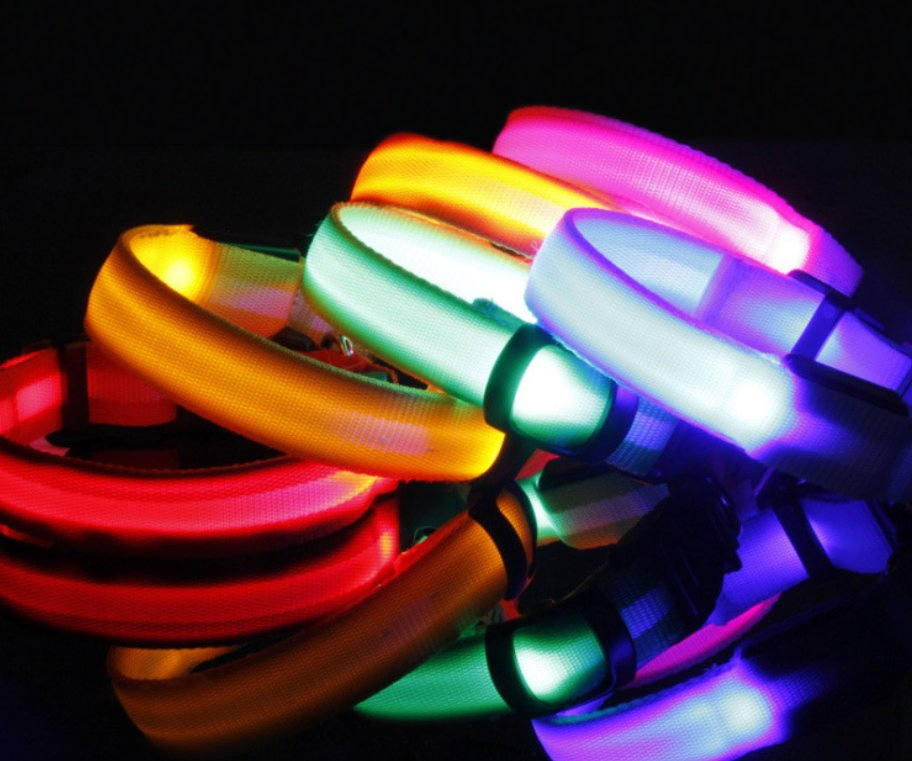Rechargeable LED Flashing Waterproof Adjustable Night Safety Dog Pets Collars