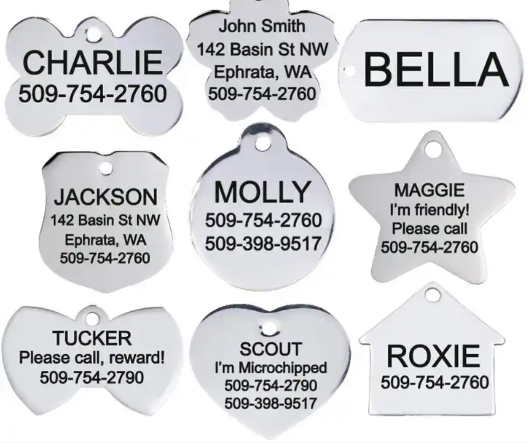 Custom Metal Stainless Steel Blanks Dog Pet Name ID Tags Custom