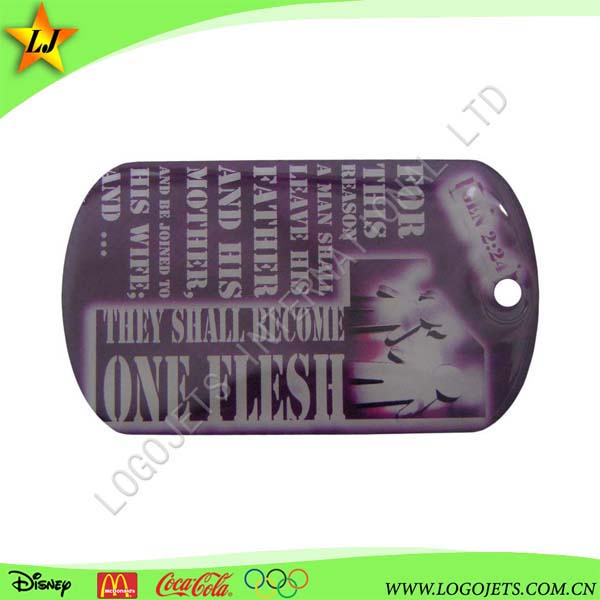 Cheap Custom Personalized Front and Back Engraving Qr Code with Printing Logo Metal Pet ID Tags