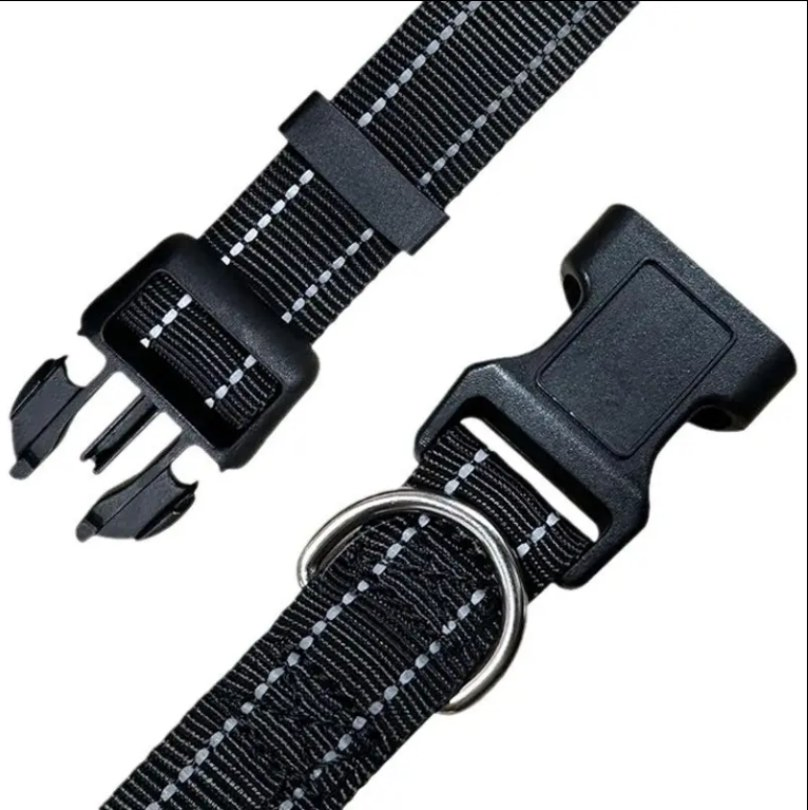 Reflective Soft Padded Pet Collars Breathable Nylon Custom Color Adjustable Safety Nylon Pet Collar Medium Large Dog Collars