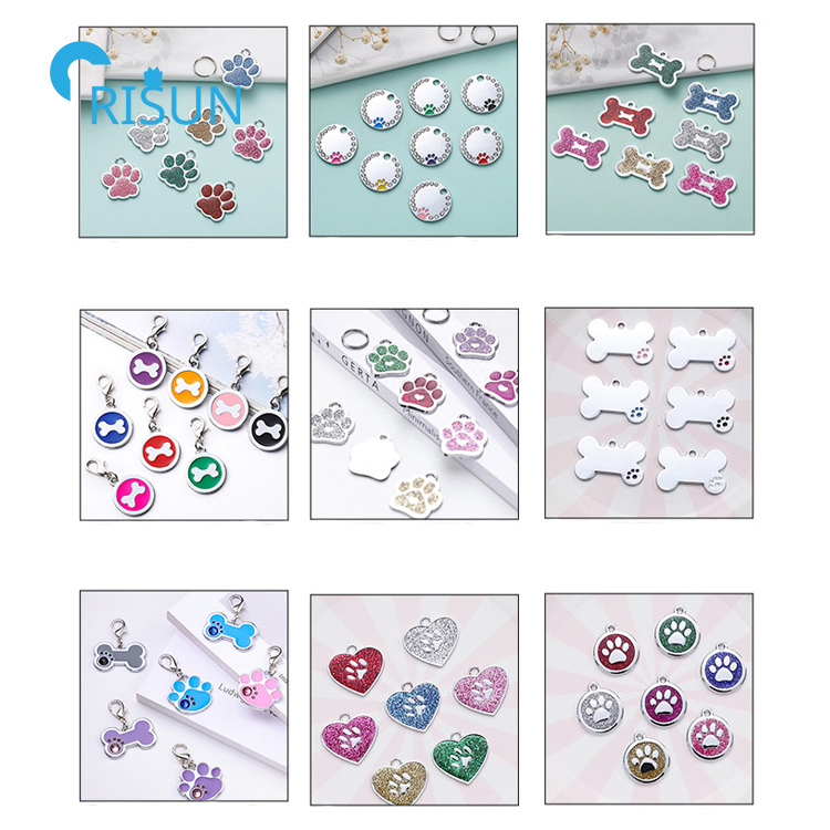 Customized Bone Paw Shape Blanks for Laser Engraving Printing Dog Cat Pet Name Contact ID Airtag Holder Chain Clip Tags Necklace Personalized for Pets