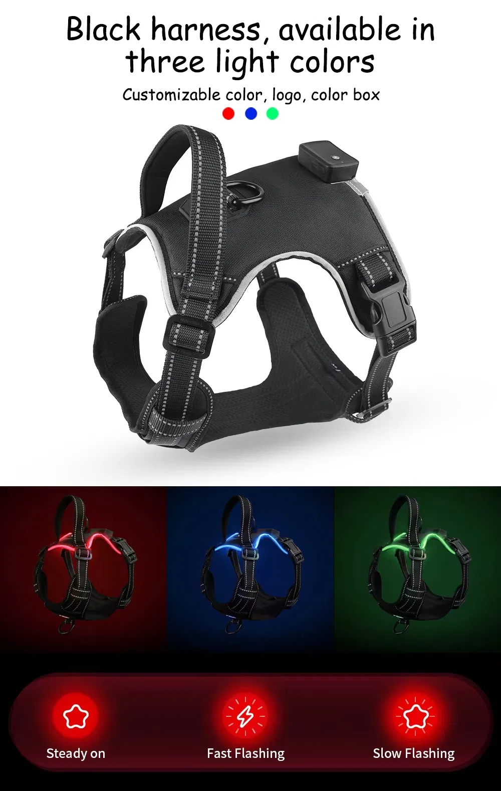 LED Dog Harness Detail 4