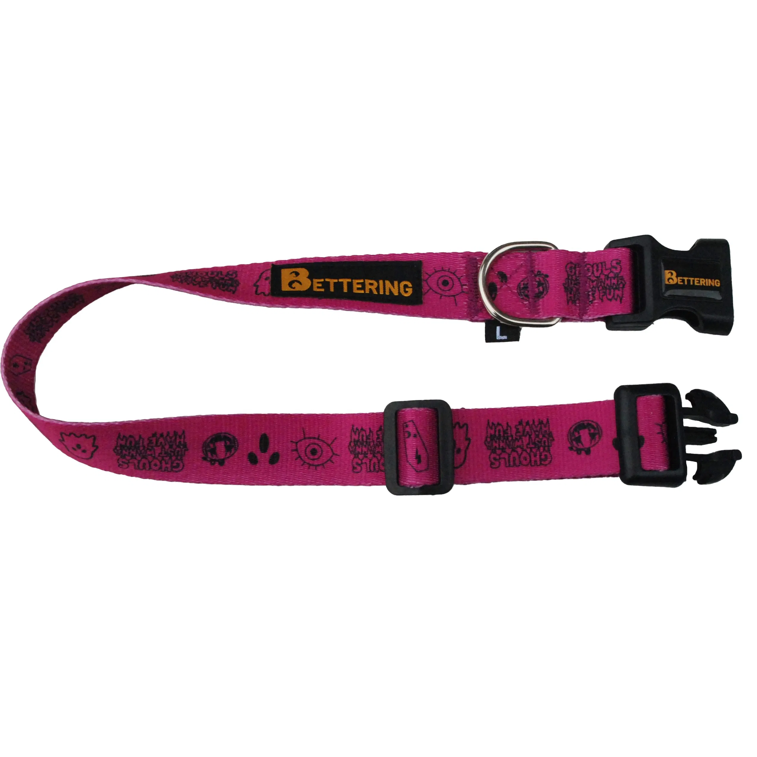 Purple Dog Collar Strong Polyester Adjustable Sporty Pet Collar for Outdoor Training