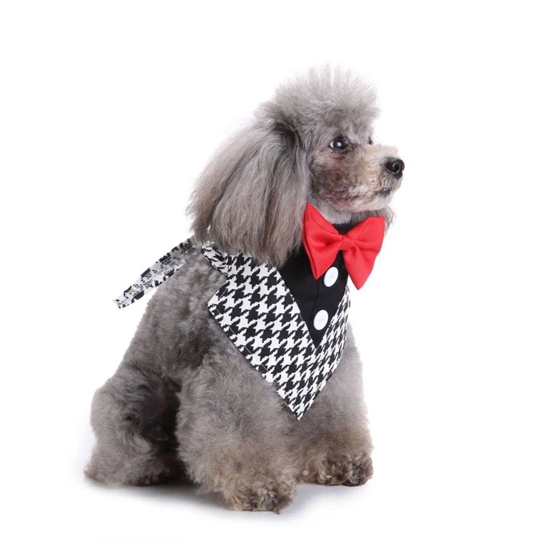 Gentleman Suit Wedding Dog Shirt Formal Stylish Pet Bow Tie Costume High-End Striped Tuxedo