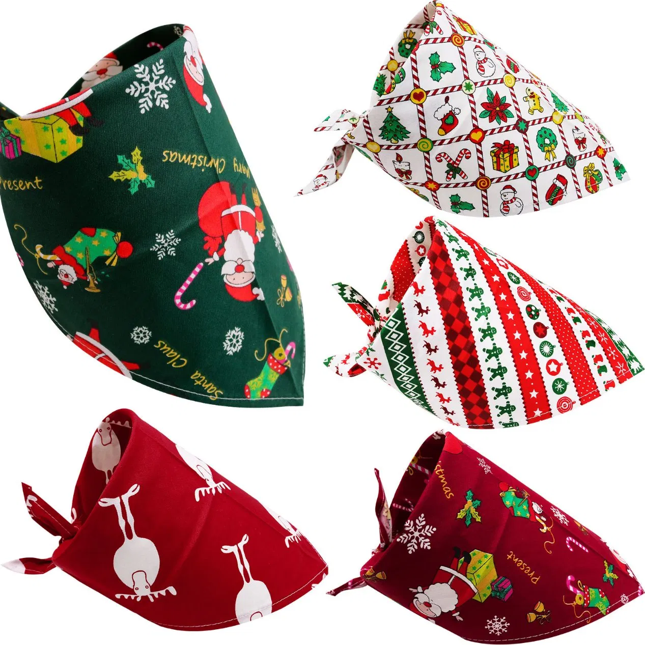 Dog Christmas Triangle Scarf Amazon Hot Sale Pet Triangle Scarf Cotton Pet Neck Scarf Factory Direct Sales