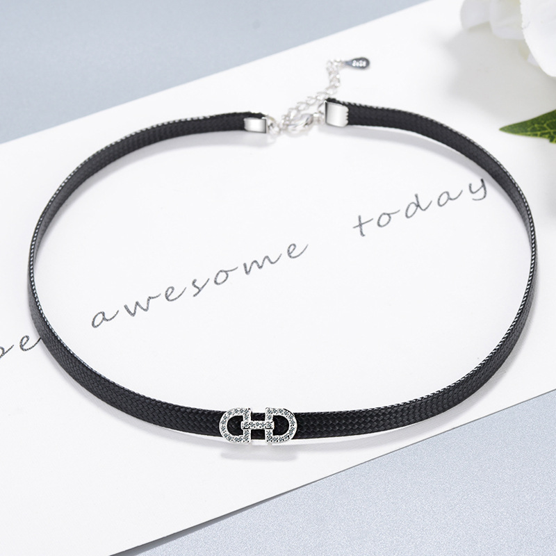 Fashion Jewelry Korean Circle Black Neck Chain String Lori Short Choker