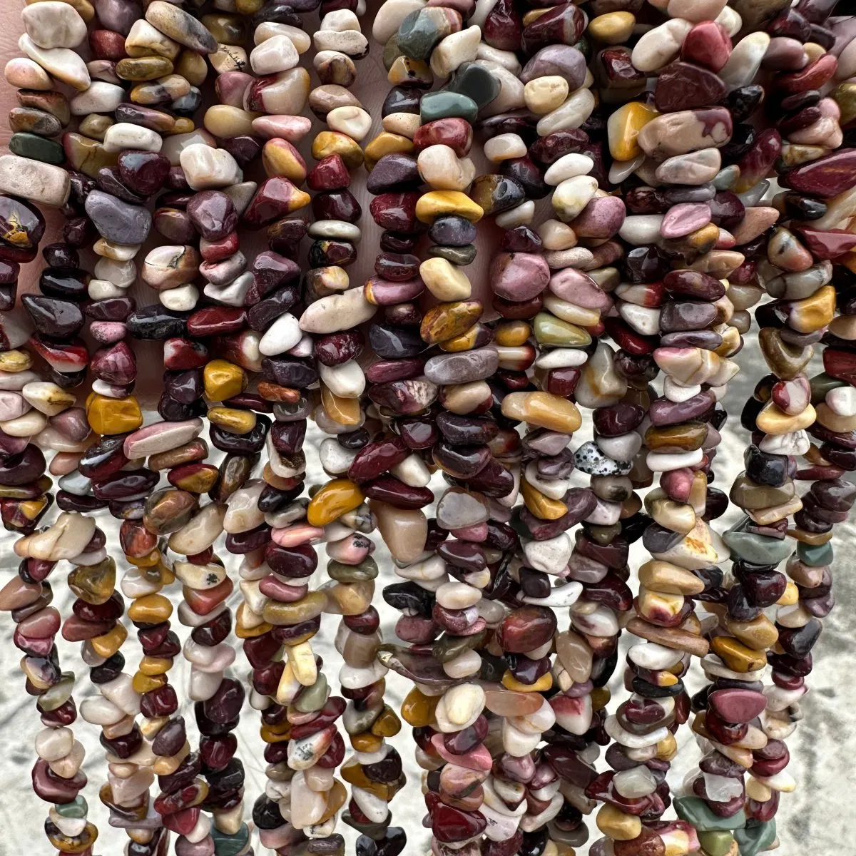 Natural Loose Jewelry Tumbled Stone Mookaite Jasper Silver Obsidian Gemstone Chip Beads