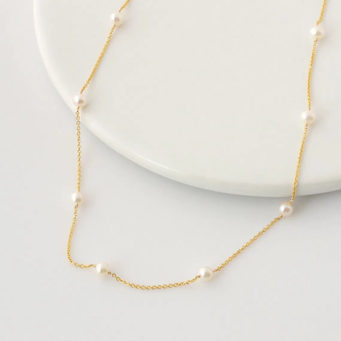 Ins Dainty Gold Necklaces Pearl Chain Choker Necklace Jewelry for Women 925 Sterling Silver Adjustable Gold Wedding Necklace for Bride