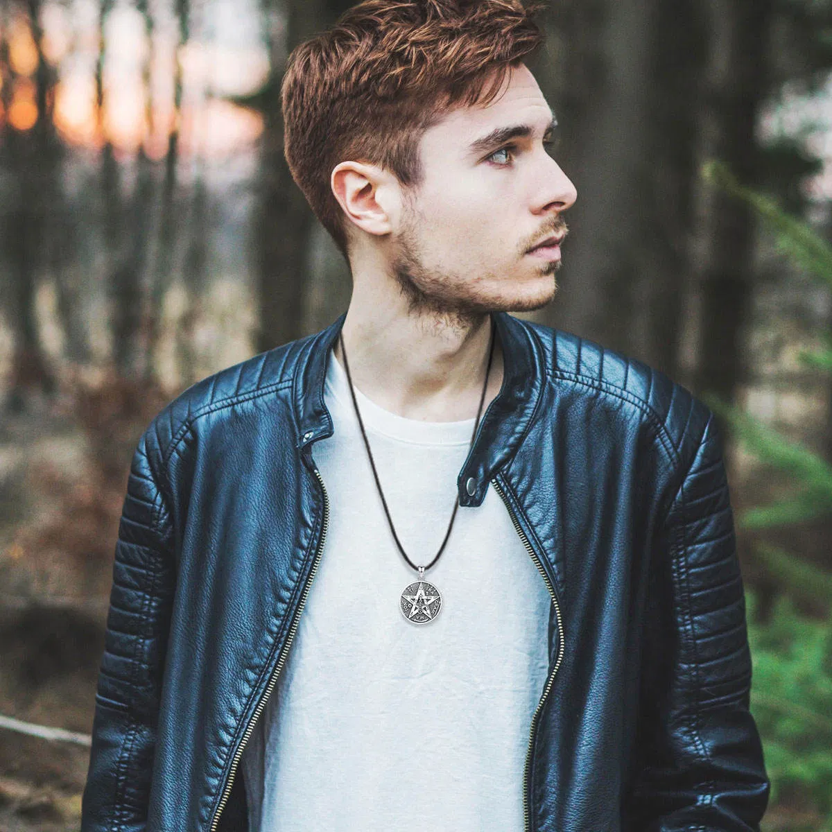 Vintage 925 Sterling Silver Star of David Original Guardian Pentagram Amulet Energy Pendant 18K Gold Plated Tetragrammaton Necklace