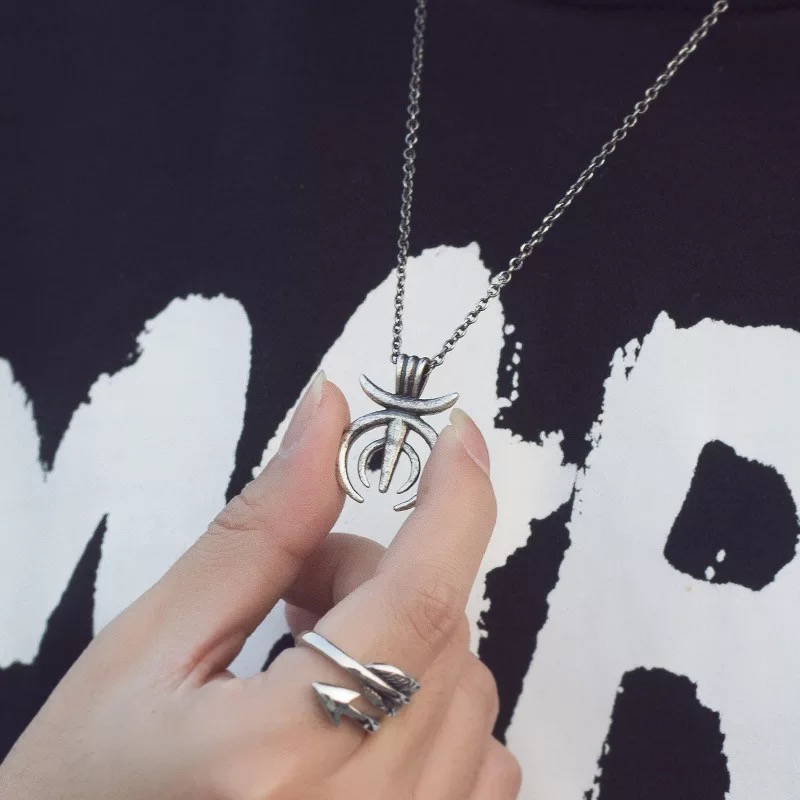 Fashion Antique Silver Color Horn Jewelry Necklace