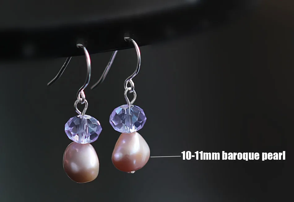 Baroque Pearl Earrings Front View
