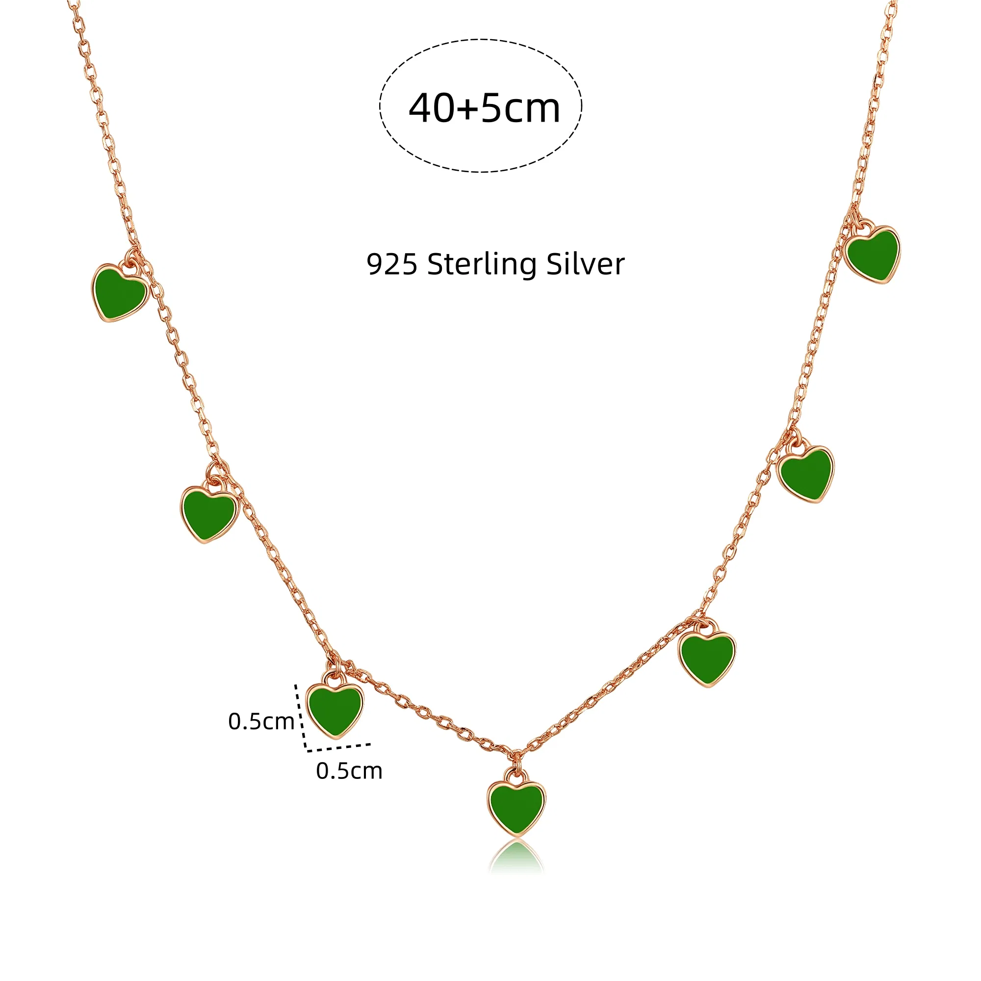 OEM/ ODM Manufacturer 925 Sterling Silver Enamel Heart Necklace in Guangzhou