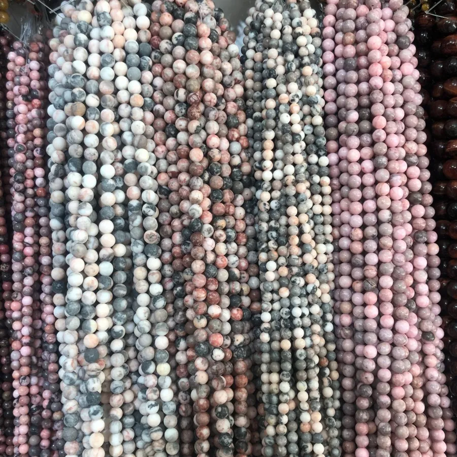 Pink Zebra Stone Beads 8