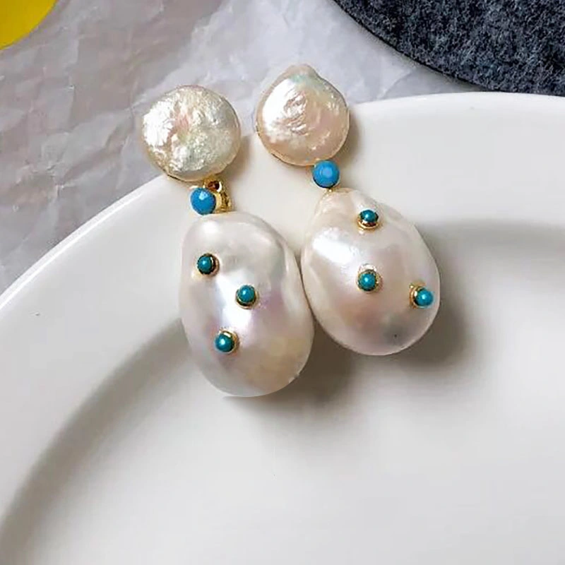 Baroque Pearl Earrings Colour CZ Silver Jewellery Pearl Jewelry