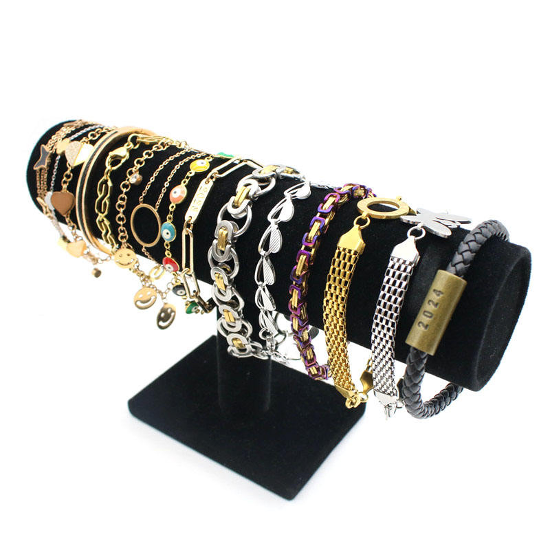 Multi-Layered Necklaces Set for Men Square Pendant Wrist Chain Necklace Jewelry