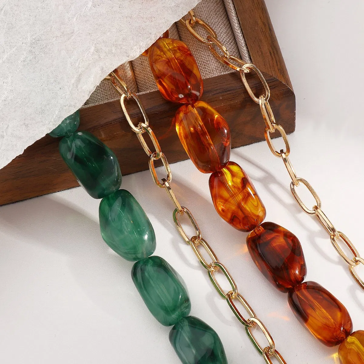 Chunky Handmade Colorful Resin Bead Necklace for Women