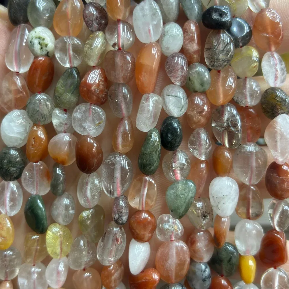 Irregular Black Obsidian Red Onyx Amethyst Crystal Semi Precious Stone Loose Beads