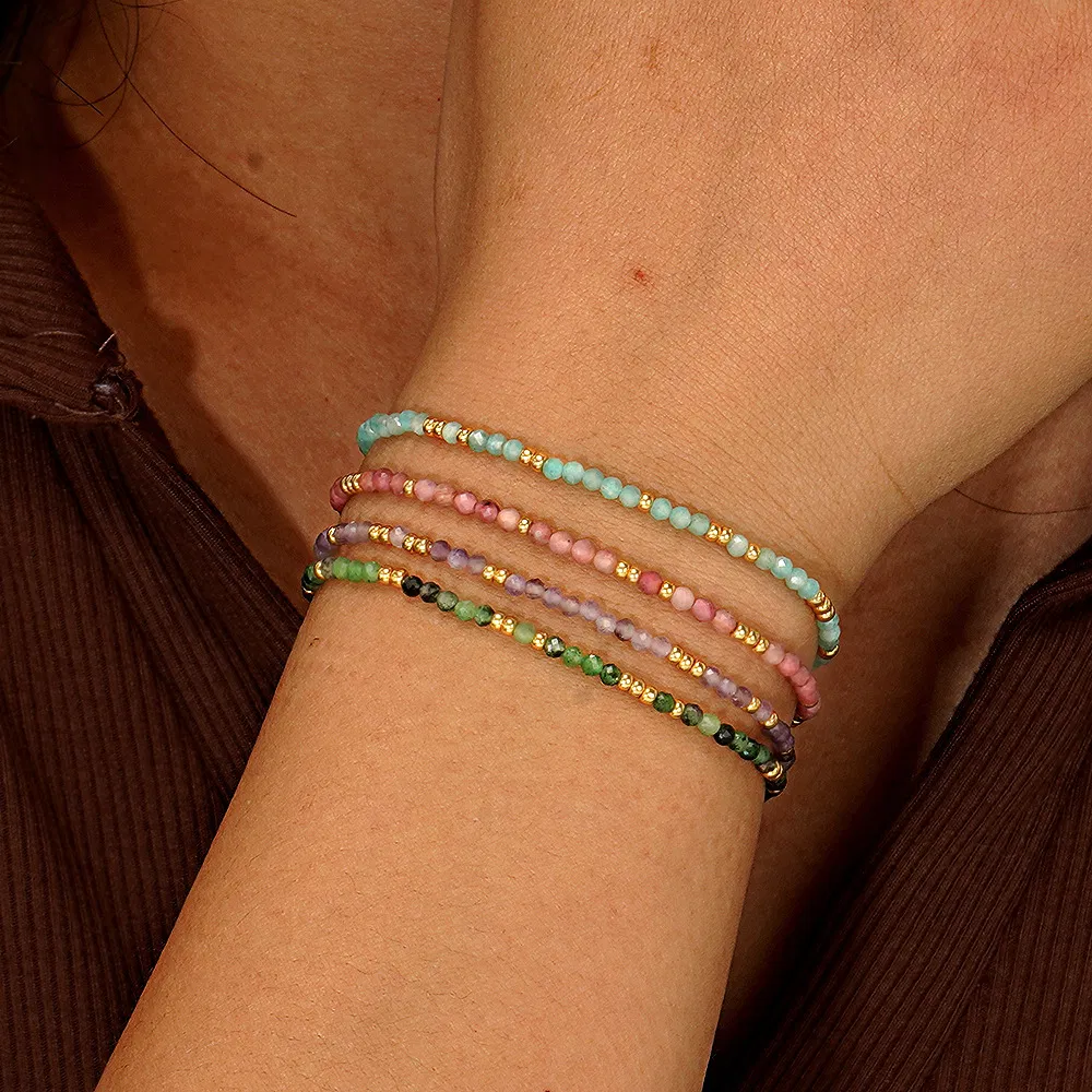 Wholesale Simple Bohemian Beaded Bracelet Natural Stone Fashion Jewelry