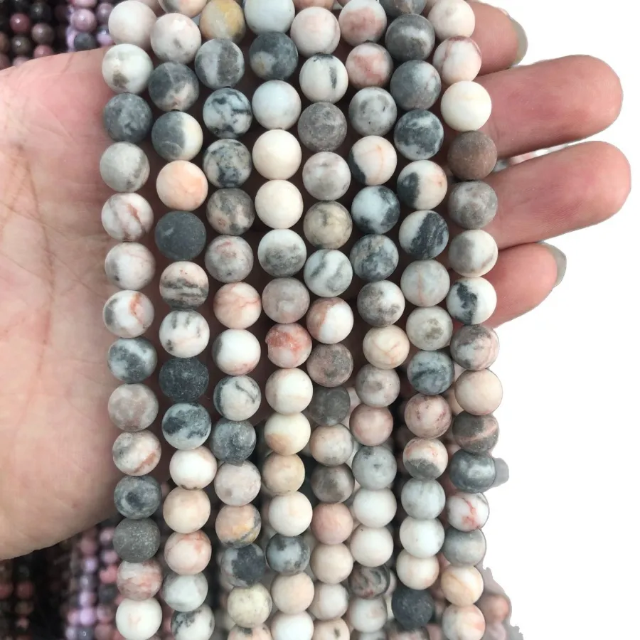 Pink Zebra Stone Beads 5