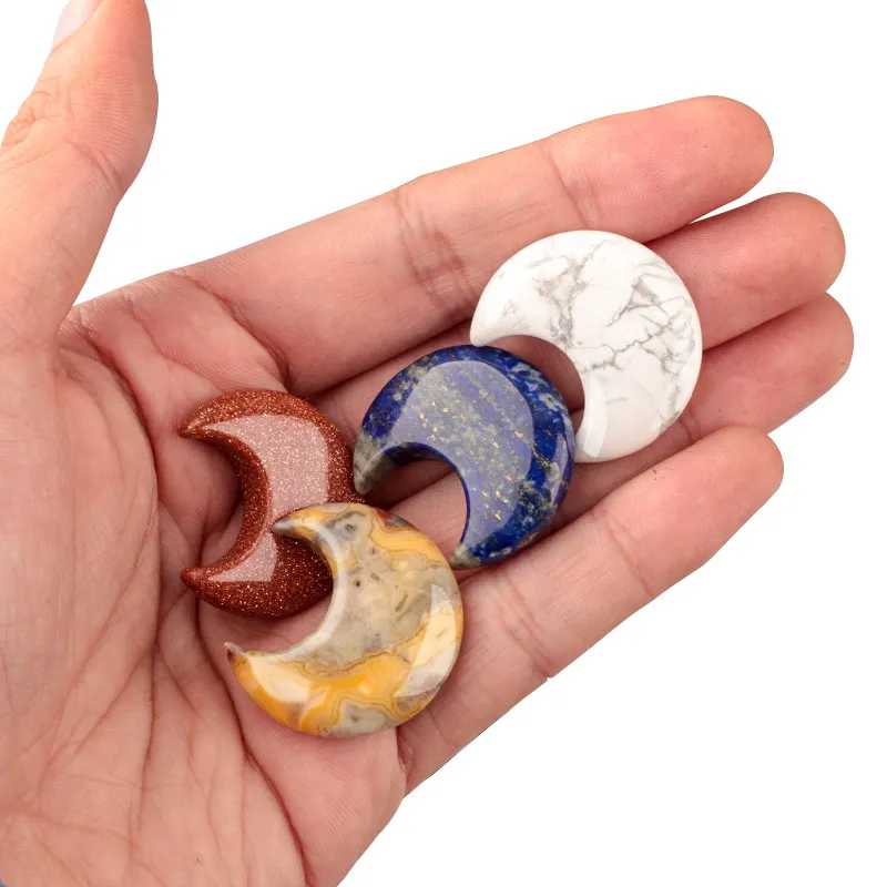 Natural Gemstone Tiny Moon Carving 4