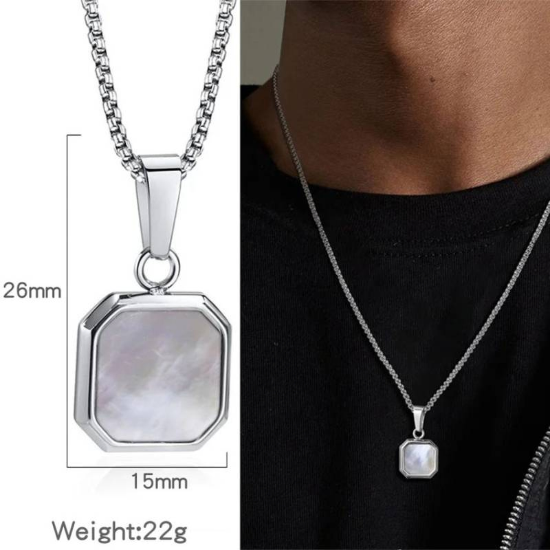 Stainless Steel Gold Plating Pendant Plate for Men (Including Chain of 60cm)