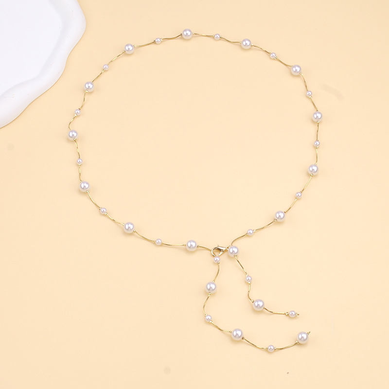 Parisian Vintage Pearl Bead Tassel Waist Chain Elegant Luxury Body Jewelry Fashion Multi-Use Accessory