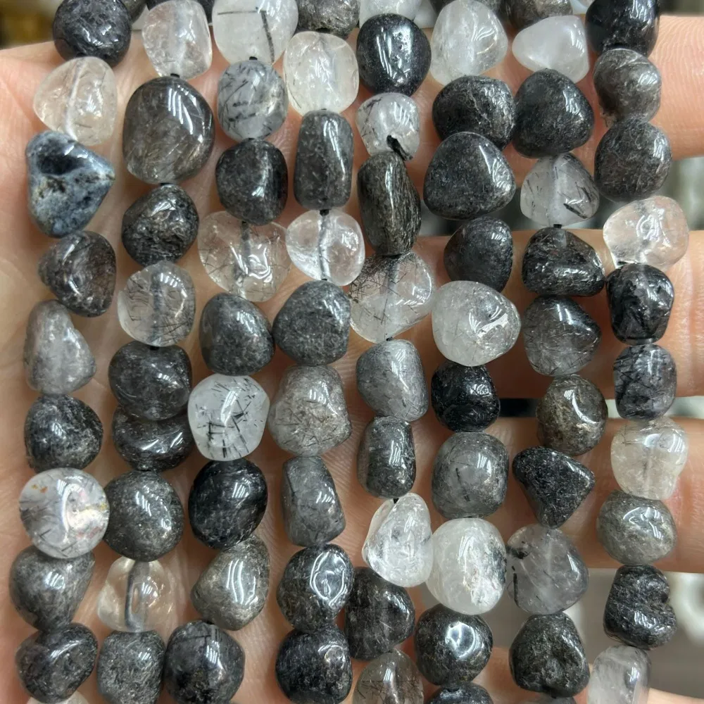 Irregular Black Obsidian Red Onyx Amethyst Crystal Semi Precious Stone Loose Beads