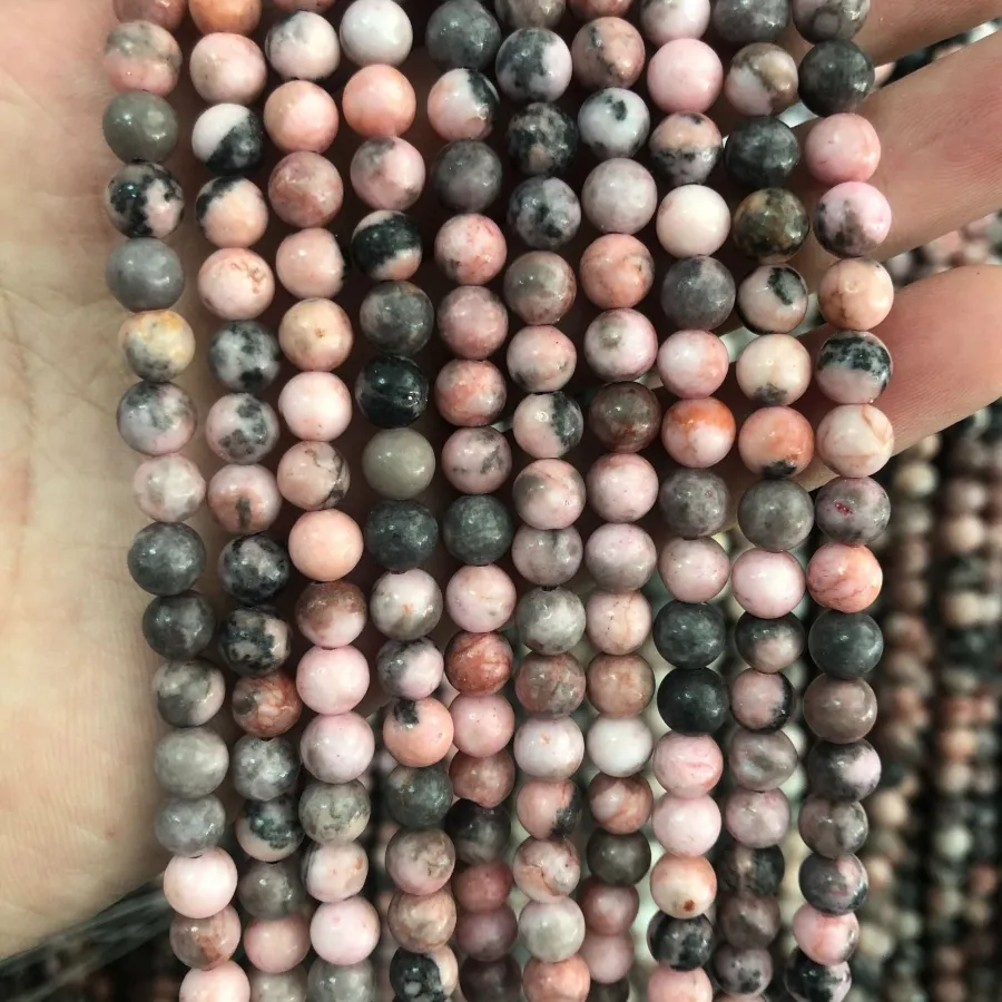 Pink Zebra Stone Beads 9