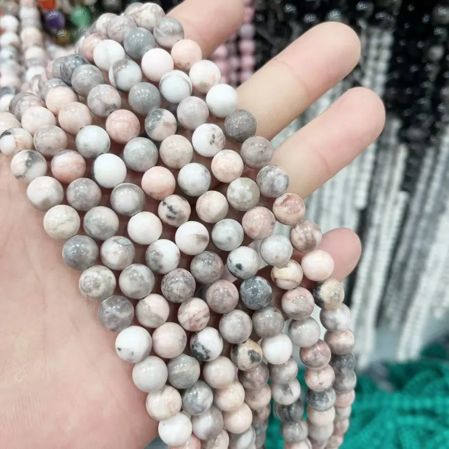 Pink Zebra Stone Beads 6