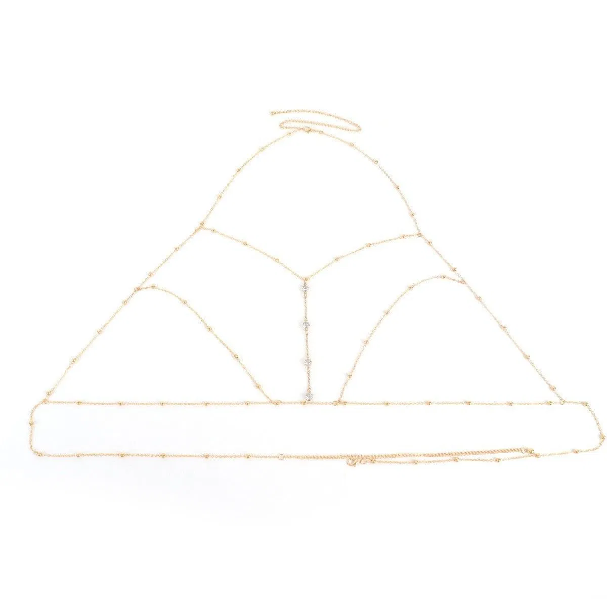 Elegant Silver Body Chain Necklace - Hot Girl Aesthetic Lace-up Back Chain for Beach &amp; Party