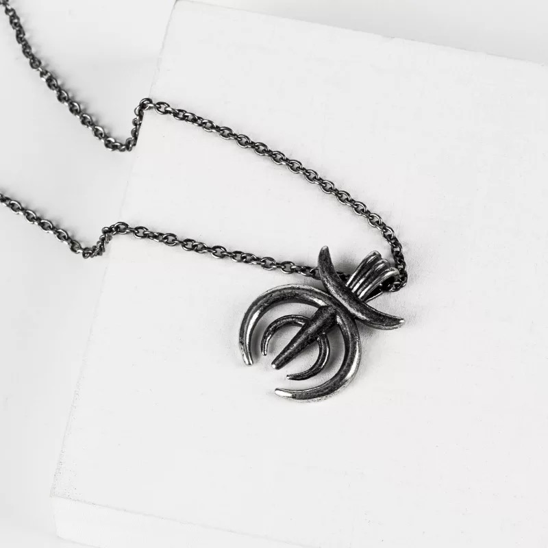 Fashion Antique Silver Color Horn Jewelry Necklace