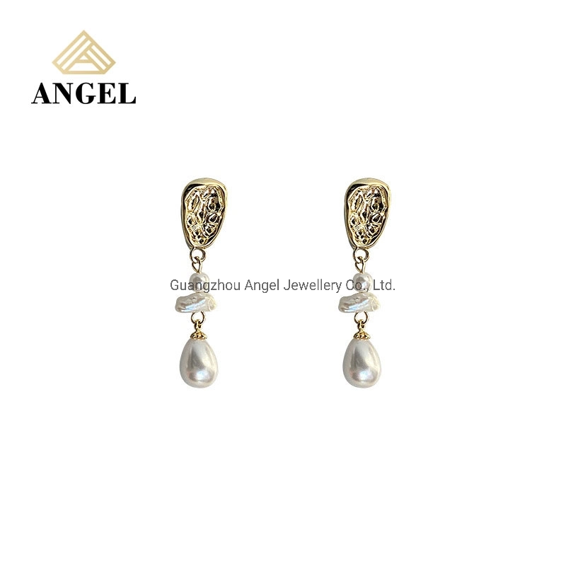 New Arrival Retro Style S925 Sterling Silver Baroque Pearl Earrings Fashion Jewelry for Girls