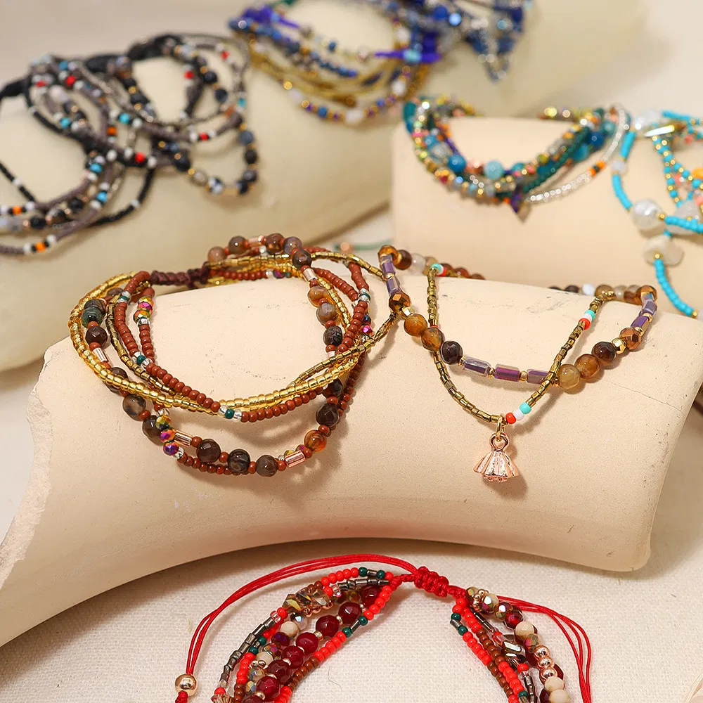 Versatile Ethnic Jewelry Bohemian Rice Bead Bracelet Handwoven Bracelet for Women