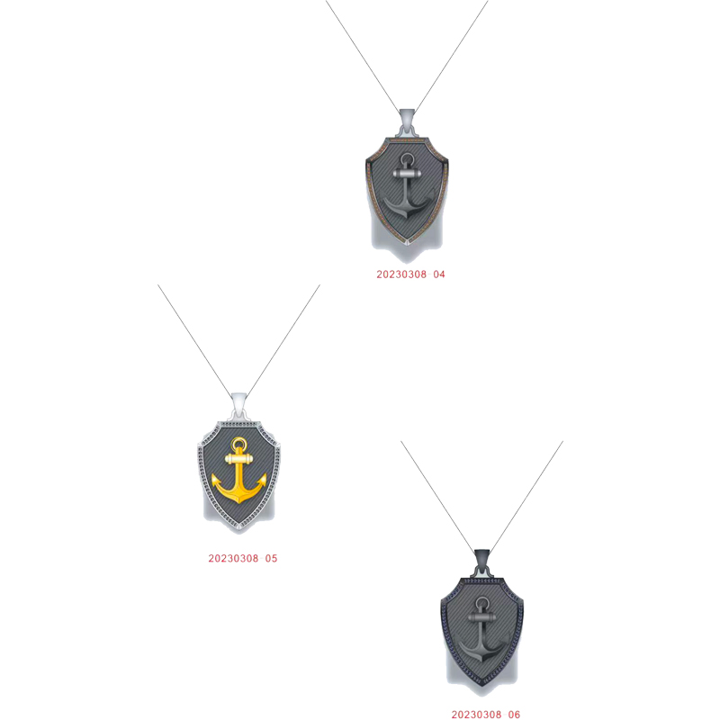 Men's Necklace Hipster Vintage Anchor T-Shirt with Niche Design Sterling Silver Pendant Hip Hop Hipster Handsome Male Adornment