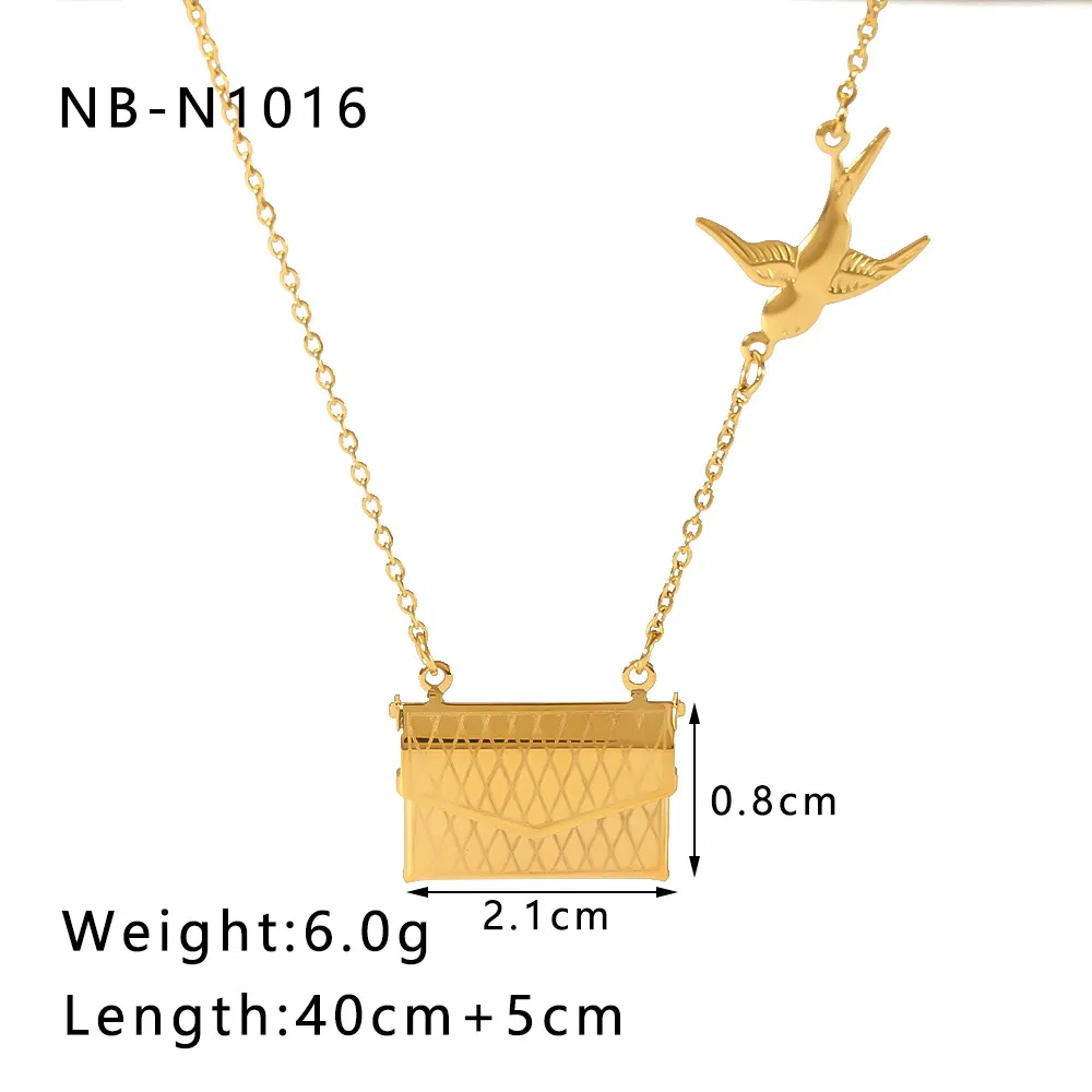 Ins Style Couple Book Pendant Necklace Stainless Steel Heart Openable Book Locklet for Women