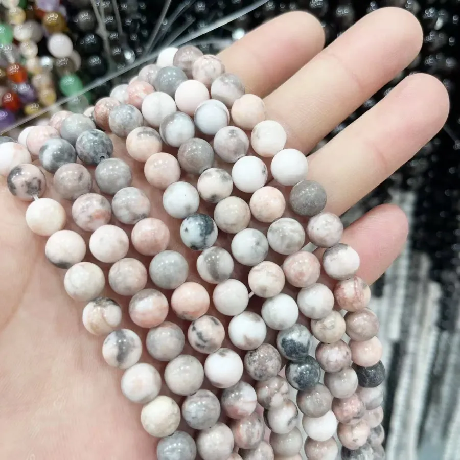 Pink Zebra Stone Beads 2