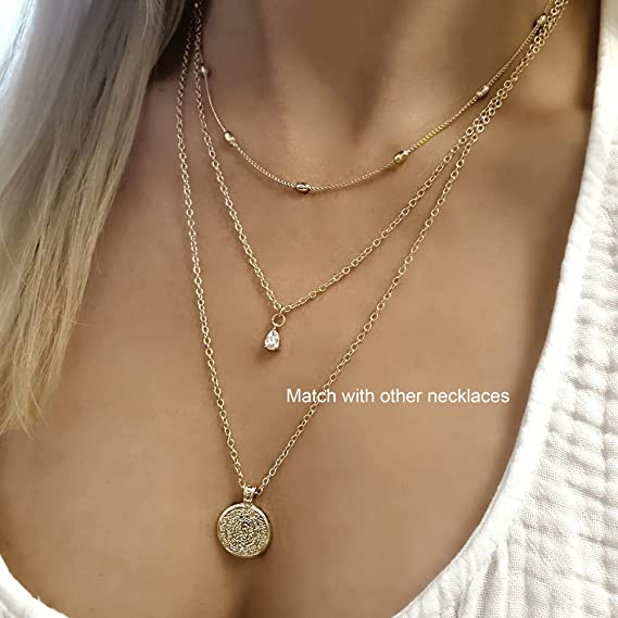 Diamond Necklaces for Women, Dainty Gold Necklace 14K Gold Plated Long Lariat Necklace for Women Trendy Gold Necklace Jewelry Gifts for Girls