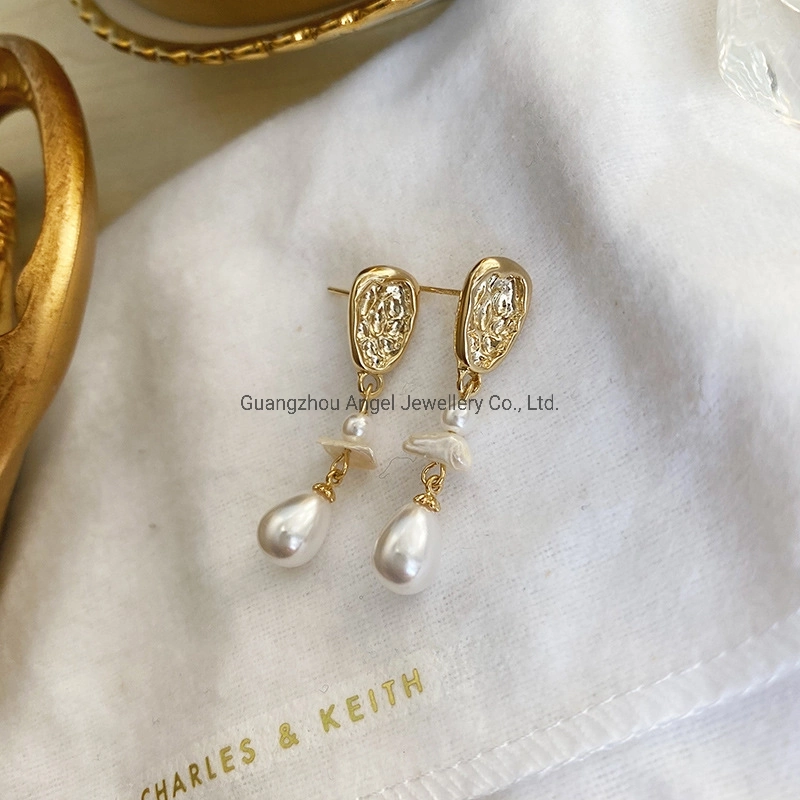 New Arrival Retro Style S925 Sterling Silver Baroque Pearl Earrings Fashion Jewelry for Girls