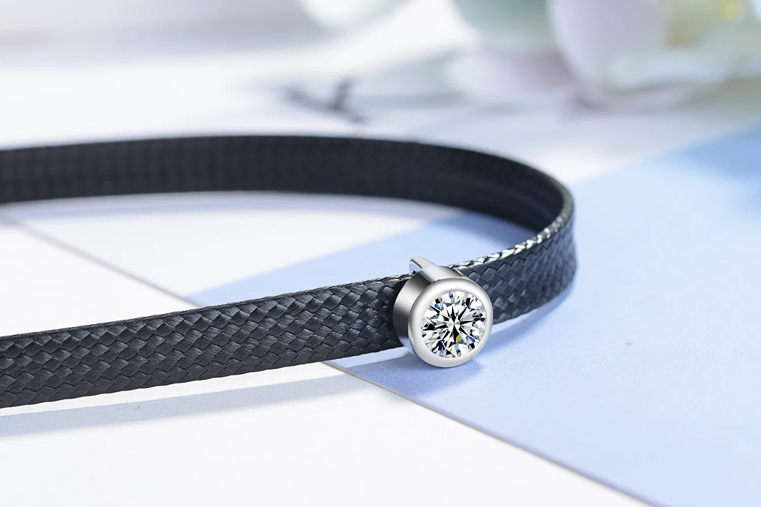 Neck Chain Short Women Black Rope Diamond Necklace Choker