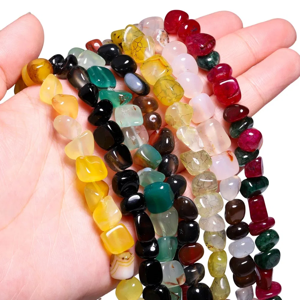 8X10mm Irregular Natural Tumbled Jewelry Crystal Chalcedony Necklace Stringing Onyx Agate Beads