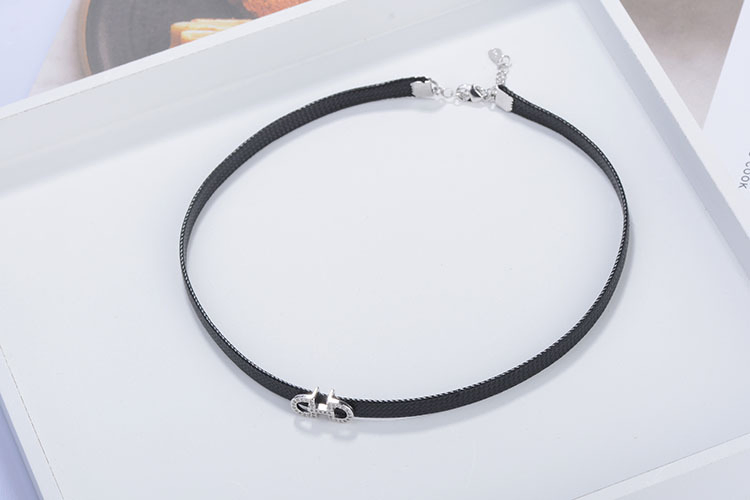 Fashion Jewelry Korean Circle Black Neck Chain String Lori Short Choker