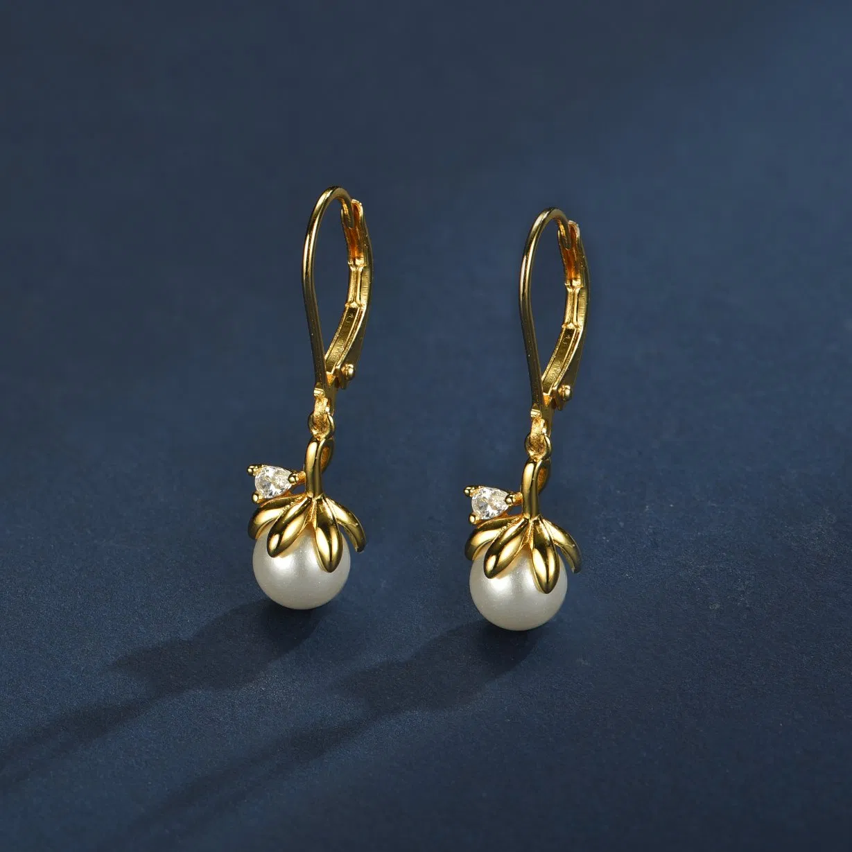Pearl Drop Earrings Round Sterling Silver Leverback Earrings Baroque Teardrop Freshwater Pearl Gold Mini Drop Earrings