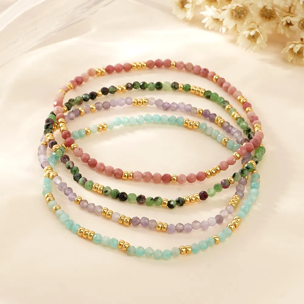 Wholesale Simple Bohemian Beaded Bracelet Natural Stone Fashion Jewelry