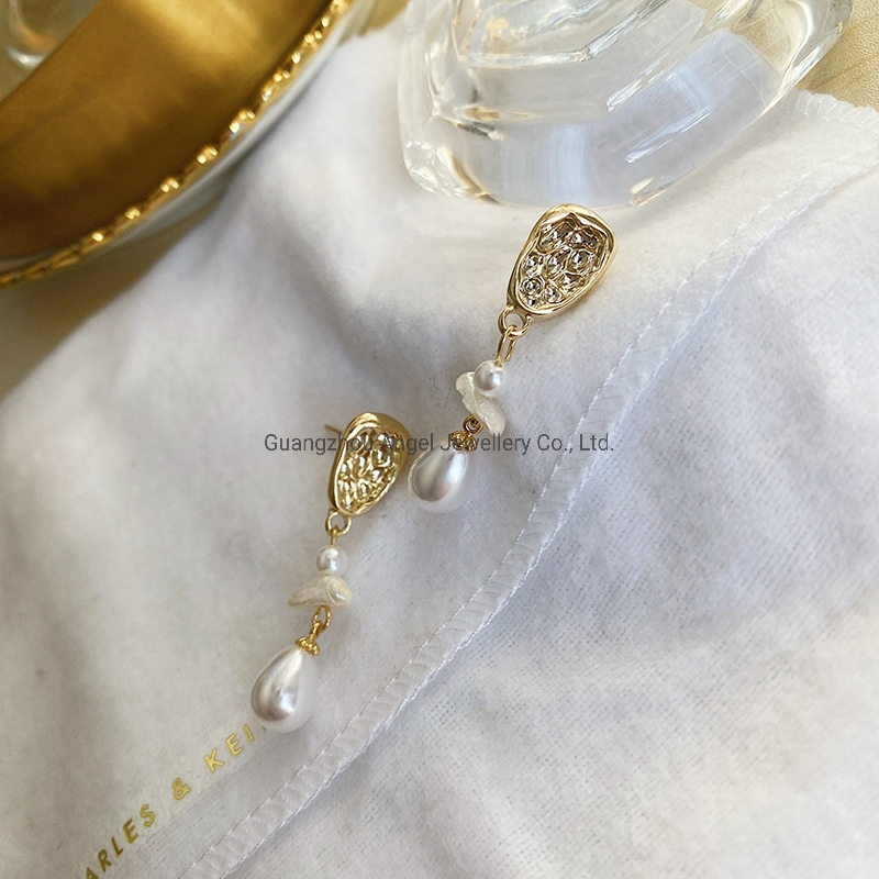 New Arrival Retro Style S925 Sterling Silver Baroque Pearl Earrings Fashion Jewelry for Girls