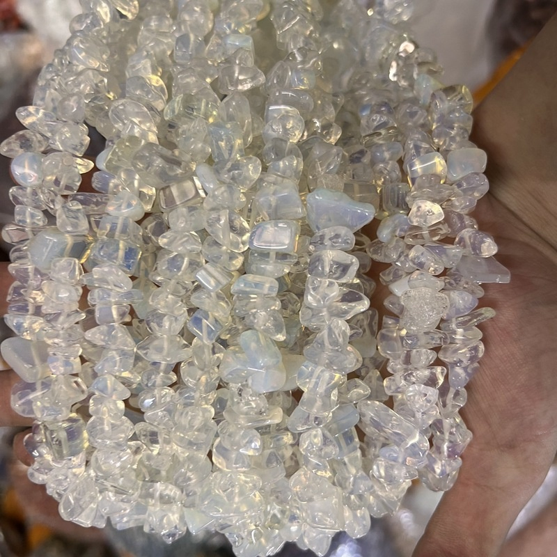 White Opal Chip Beads Stone Rough Uncut Gravel Loose Gemstone Chip Beads