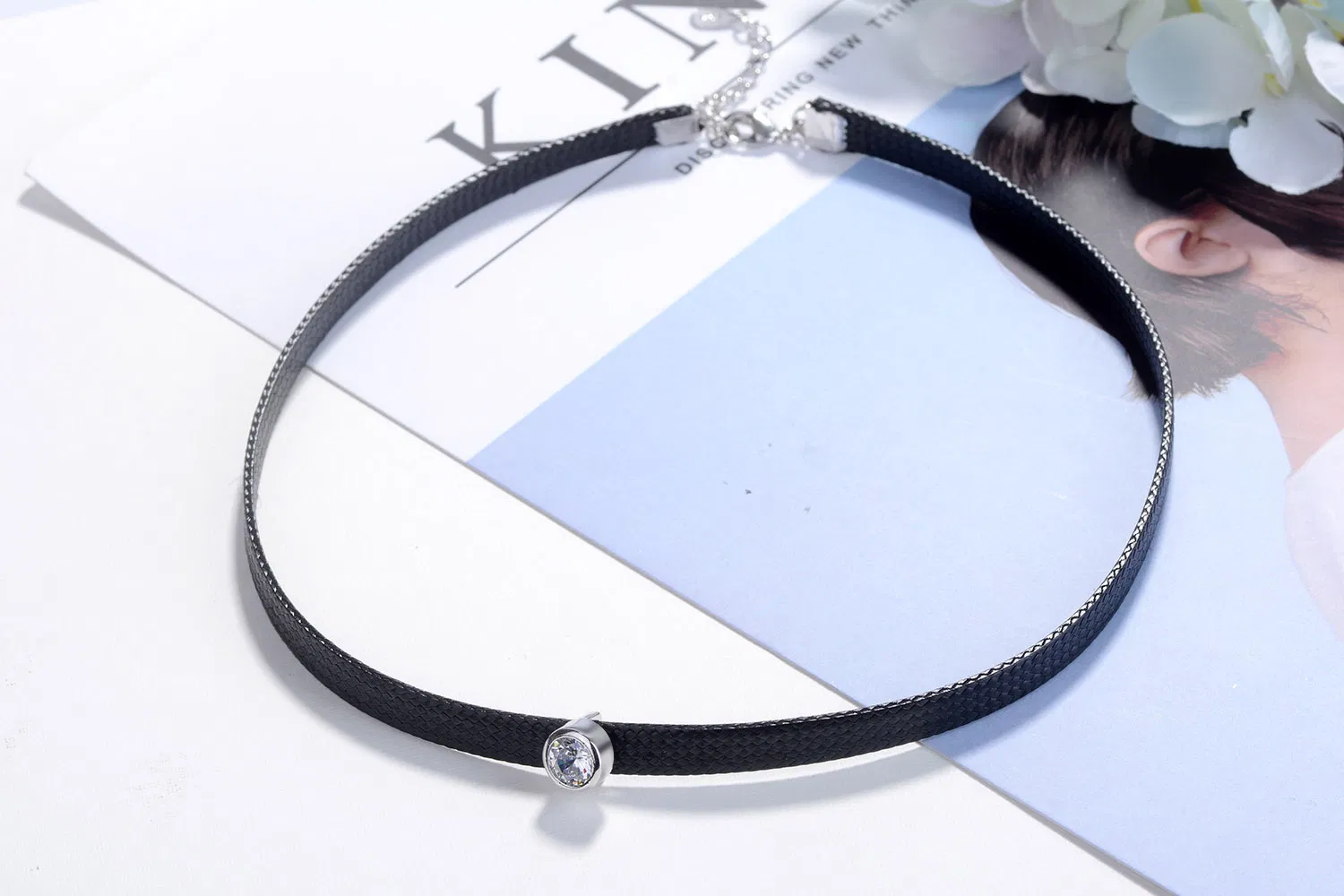 Neck Chain Short Women Black Rope Diamond Necklace Choker