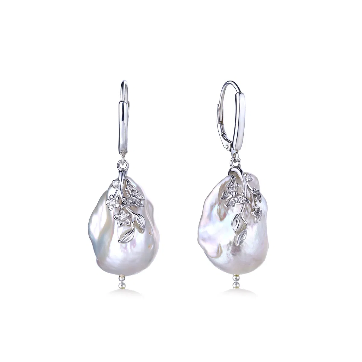 S925 Silver Freshwater Baroque Pearl Drop Earrings Jewelry Carved Fashion Earrings Accessories Wholesale