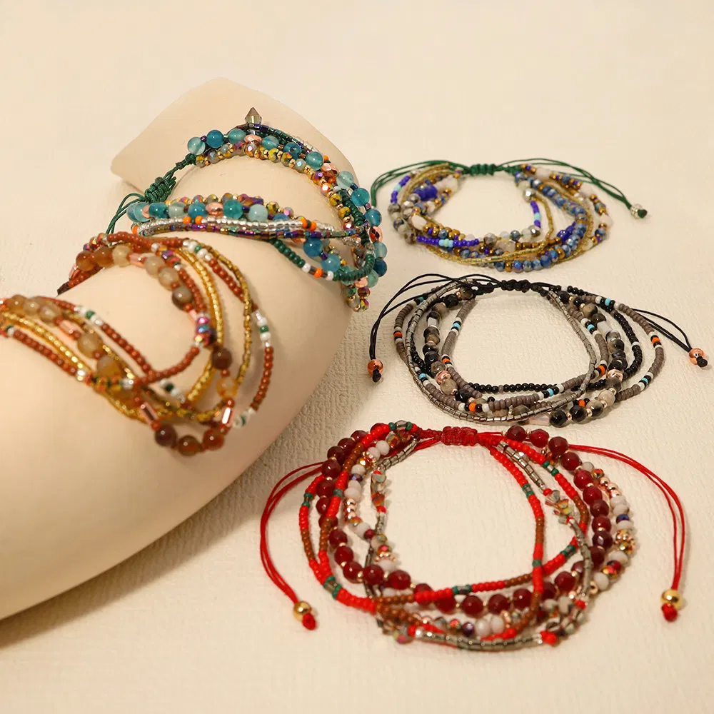 Versatile Ethnic Jewelry Bohemian Rice Bead Bracelet Handwoven Bracelet for Women